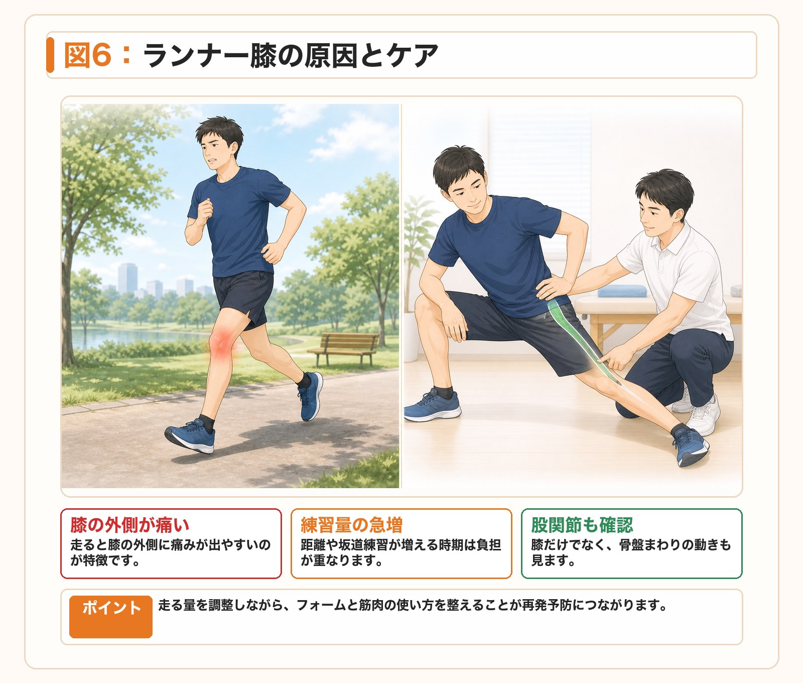 図6:ランナー膝の原因とケア