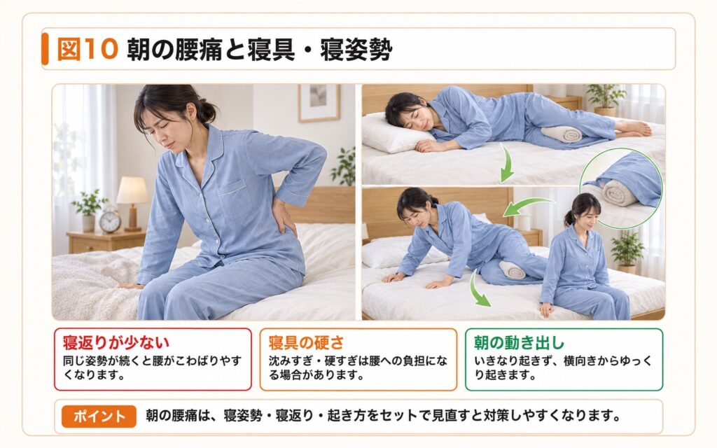 朝起きると腰が痛いのはなぜ？寝起きの腰痛と寝具・寝姿勢の話